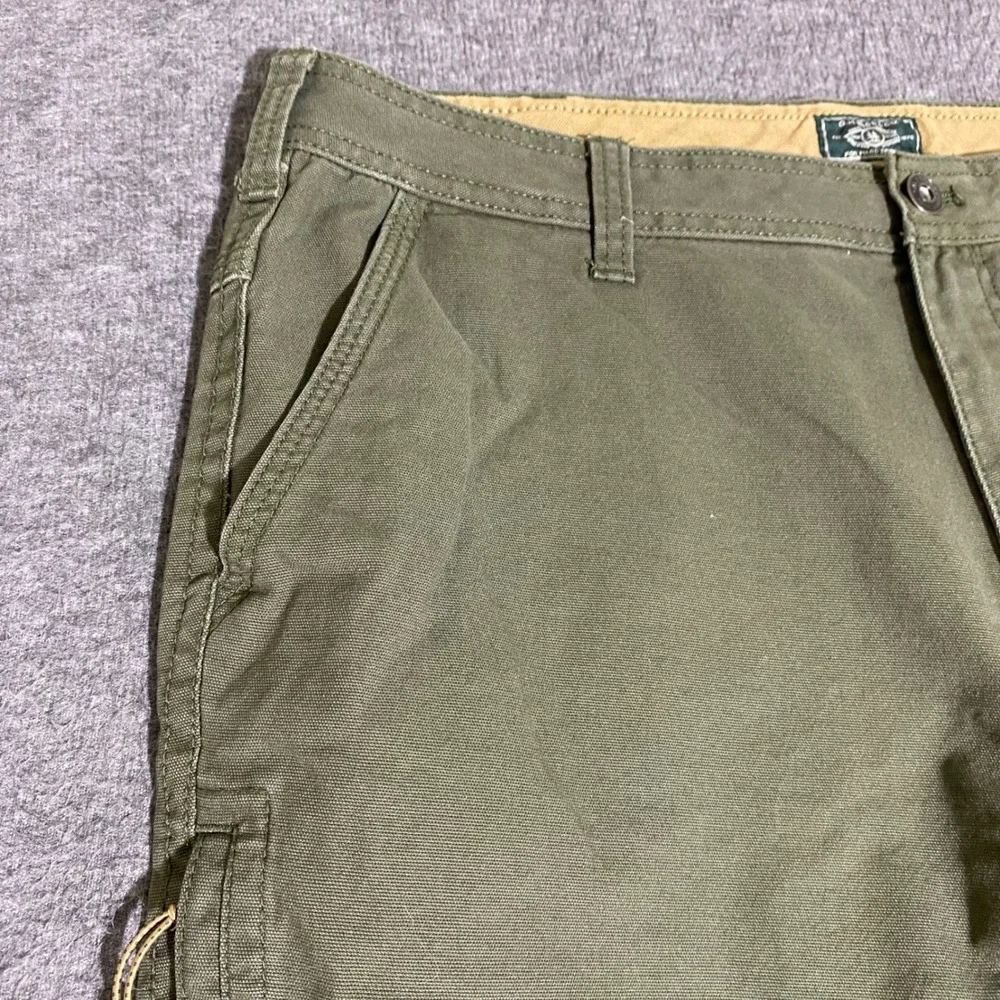 GH Bass & Co Mens Canvas Work Pants Olive Green 40x29 Straight Leg Utility